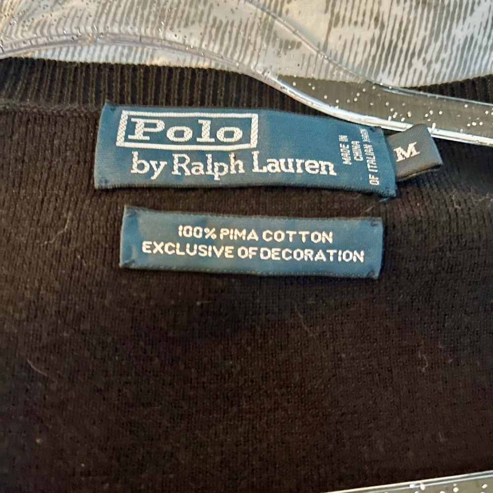 Ralph Lauren Black Cotton Sweater Vest - Picture 2 of 3